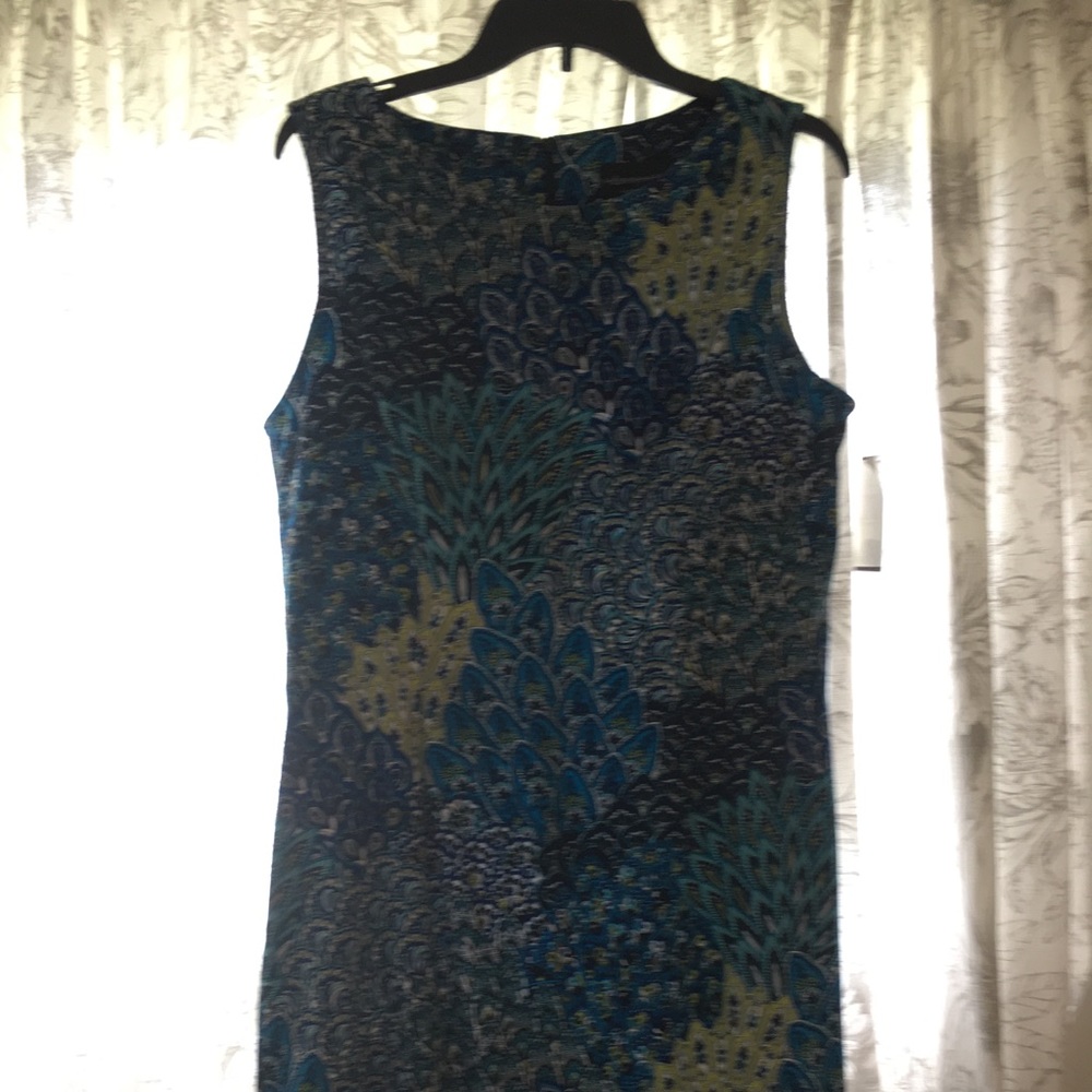 Peacock Blue Sheath Dress